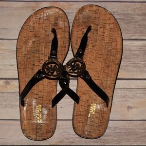 Michael Kors cork and black Sandals.